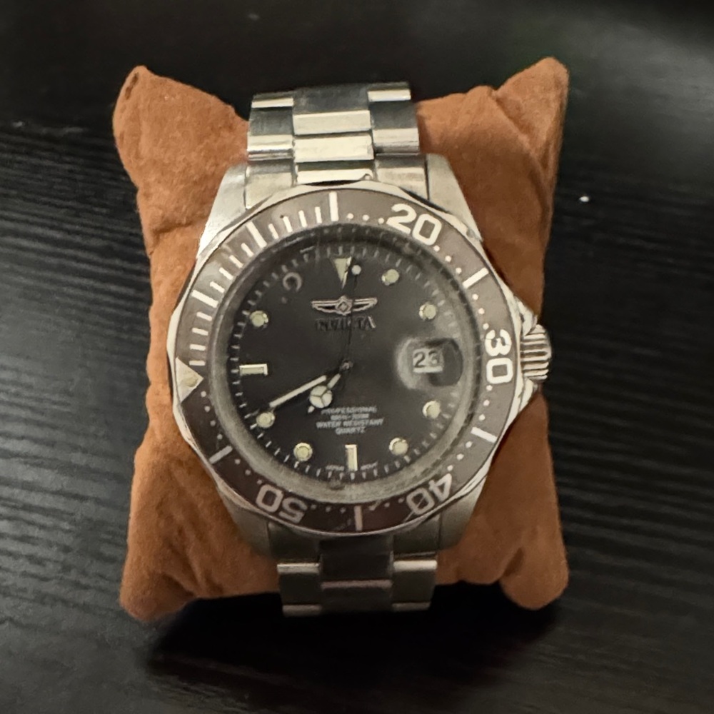 Invicta Black Dial Silver Watch